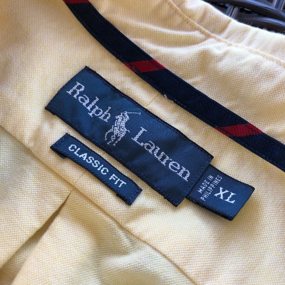 POLO Ralph Lauren Yellow Oxford Cloth BD - XL/Repp - Picture 2 of 10